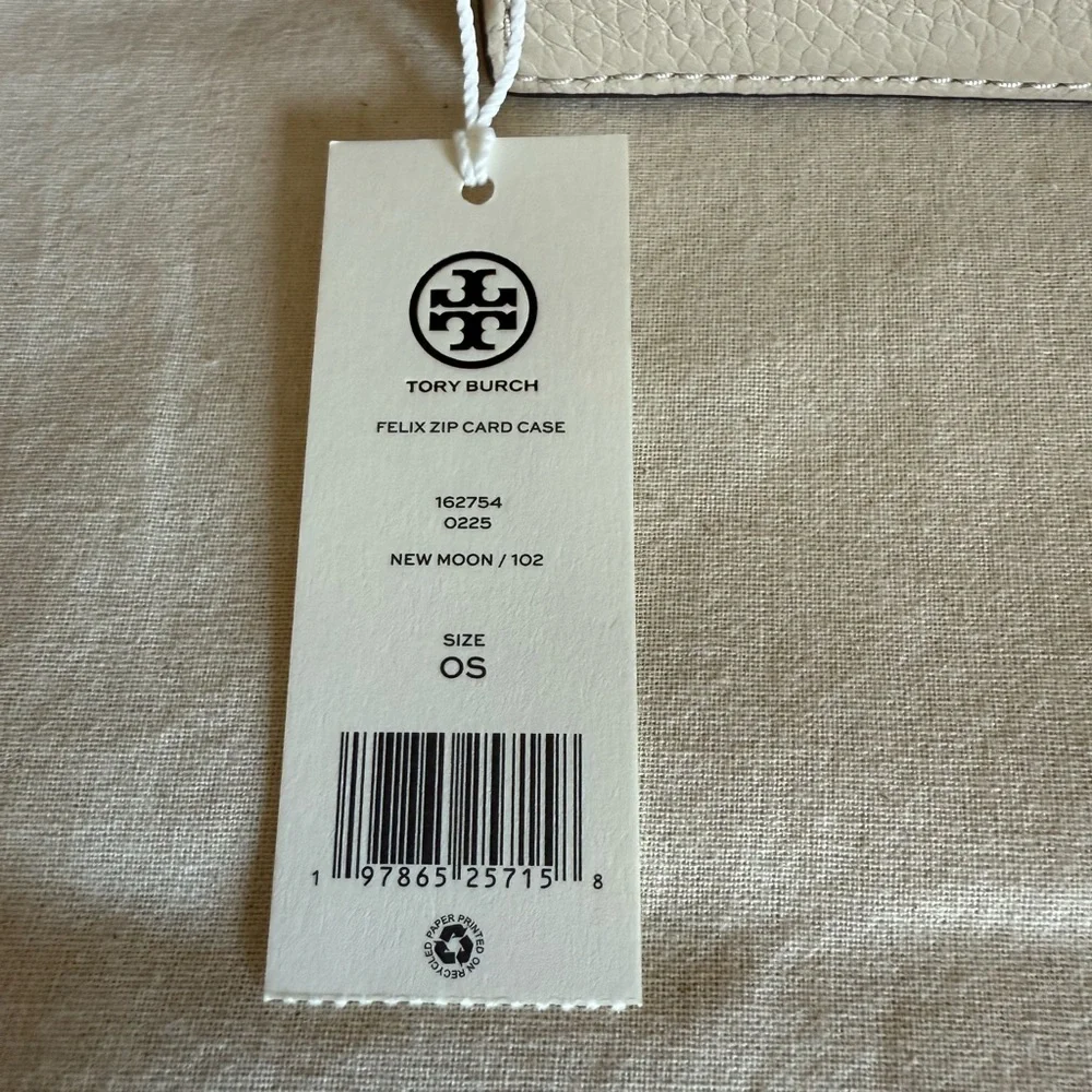 NWT Tory Burch felix zip card case new moon Leather Wallet - Picture 10 of 10